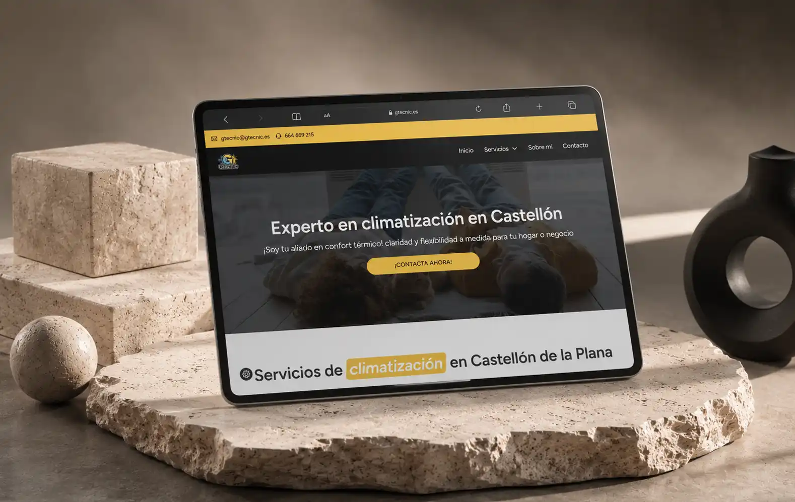 Web de Gtecnic, empresa de climatización en Castellón