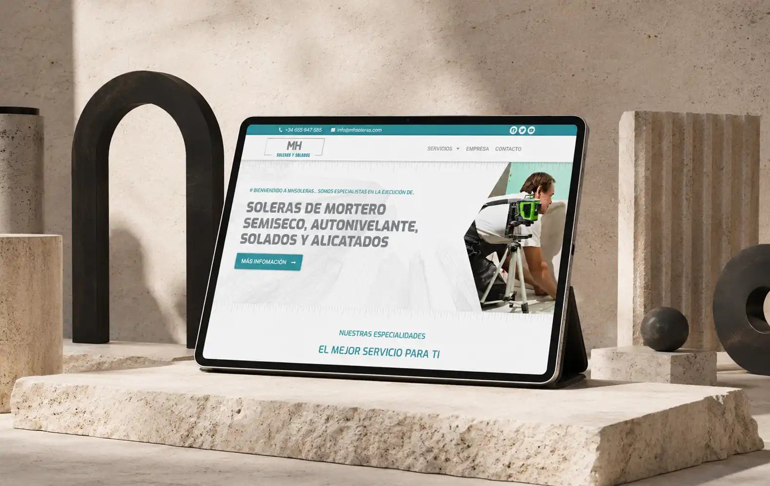 Web de MH Soleras, empresa de soleras de mortero en Vila-real